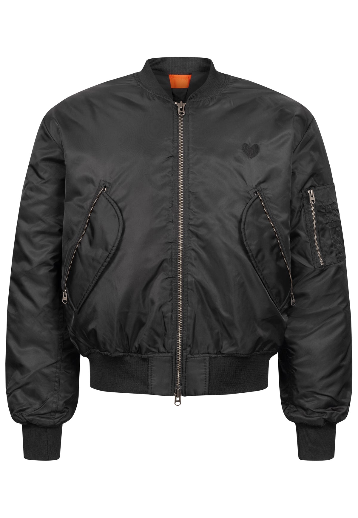 Bomberjacke Herz Schwarz