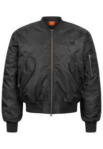 Bomberjacke Herz Schwarz